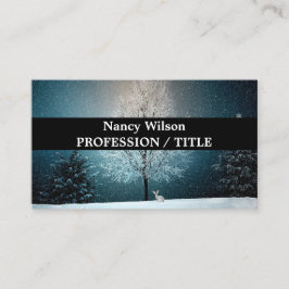 Frostiger Baum im Abend Visitenkarte