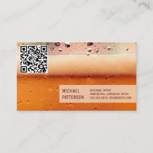Frostiger Bierkrug Gastronom QR-Code Visitenkarte