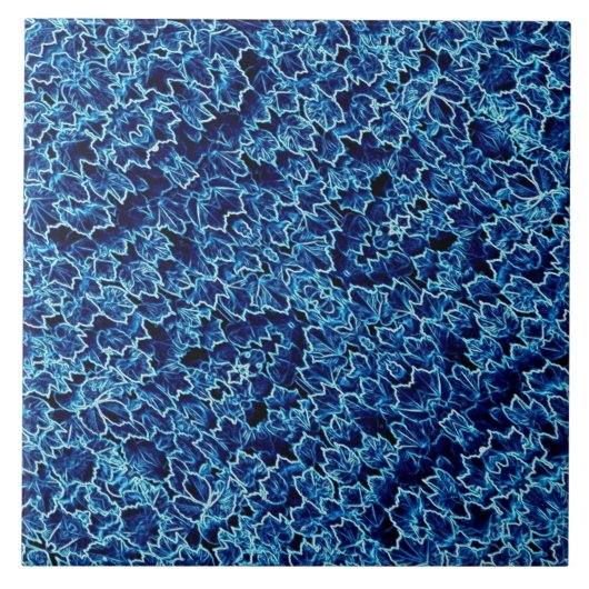 Frostiger blauer Efeu Cool Fliese (Vorderseite)