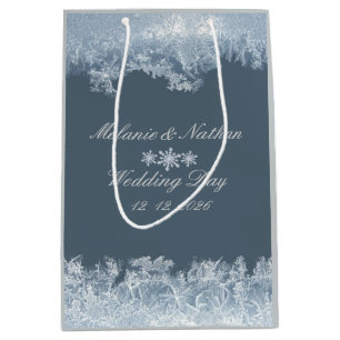 Frostiger blauer Winterhochzeit individuell Mittlere Geschenktüte