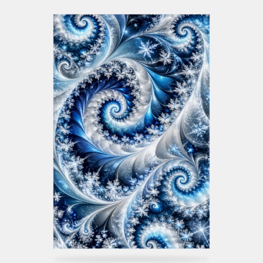 Frostiger Fraktal Acrylschild (Vorderseite)