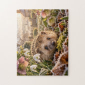 Frostiger Gartendesign mit Igel Puzzle (Vertikal)