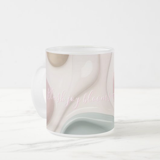 Frostiger Glasmug mit stilvoller Grafik Mattglastasse (Vorderseite Links)