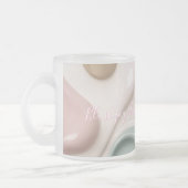 Frostiger Glasmug mit stilvoller Grafik Mattglastasse (Links)