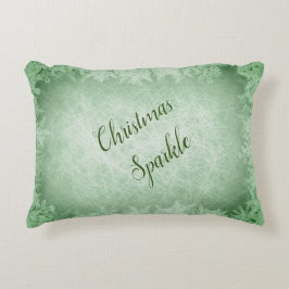 Frostiger grüner Weihnachtsfunkel Dekokissen