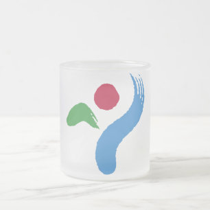 Frostiger kleiner Glaskrug mit Flagge von Seoul Mattglastasse