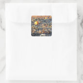Frostiger Kürbispatch  Quadratischer Aufkleber (Tasche)