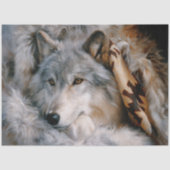 Frostiger Lodge Grauer Wolf Portrait Seidenpapier (Vorderseite)