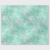 Frostiger Minz-Glanz Weiß Glitter-Muster Geschenkpapier (Flach)