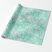 Frostiger Minz-Glanz Weiß Glitter-Muster Geschenkpapier (Ungerollt)