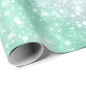 Frostiger Minz-Glanz Weiß Glitter-Muster Geschenkpapier (Rolleneckpunkt)