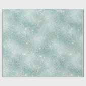 Frostiger Minz-Glanz Weiß Glitter-Muster Geschenkpapier (Flach)