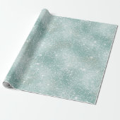 Frostiger Minz-Glanz Weiß Glitter-Muster Geschenkpapier (Ungerollt)
