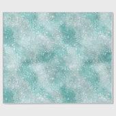 Frostiger Minz-Glanz Weiß Glitter-Muster Geschenkpapier (Flach)
