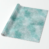 Frostiger Minz-Glanz Weiß Glitter-Muster Geschenkpapier (Ungerollt)