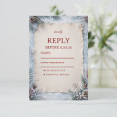 Frostiger Pergamentrahmen RSVP Karte (Stehend Vorderseite)