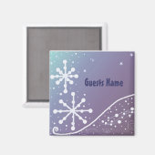 Frostiger Schneeflocken-Platzhalter Magnet (Vorderseite/Rückseite)