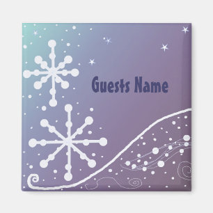 Frostiger Schneeflocken-Platzhalter Magnet