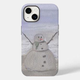 Frostiger Schneemann am Strand Case-Mate iPhone 14 Hülle