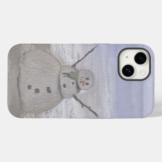 Frostiger Schneemann am Strand Case-Mate iPhone Hülle (Rückseite (Horizontal))