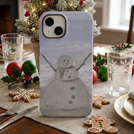 Frostiger Schneemann am Strand Case-Mate iPhone Hülle