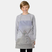Frostiger Schneemann am Strand Kleine Schürze (Getragen)