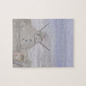 Frostiger Schneemann am Strand Puzzle (Horizontal)