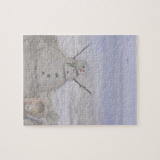 Frostiger Schneemann am Strand Puzzle (Horizontal)