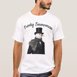 Frostiger Schneemann Einfacher Eleganter Weihnacht T-Shirt