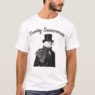 Frostiger Schneemann Einfacher Eleganter Weihnacht T-Shirt