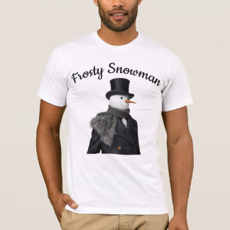 Frostiger Schneemann Einfacher Eleganter Weihnacht T-Shirt