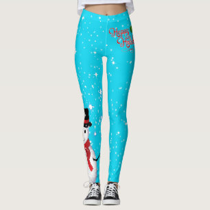 Frostiger Snowman Happy Holidays Starry on (Dein C Leggings