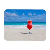 Frostiger Strawberry Drink am Strand Magnet (Horizontal)