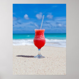 Frostiger Strawberry Drink am Strand Poster