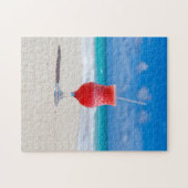 Frostiger Strawberry Drink am Strand Puzzle (Horizontal)