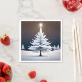 Frostiger Weihnachtsbaum mit Wintersonne Serviette (Beispiel)