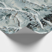 Frostiger Weihnachtswald Geschenkpapier (Ecke)