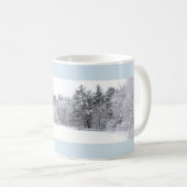 Frostiger Winterwald und Frostteich Panorama Kaffeetasse (VorderseiteRechts)