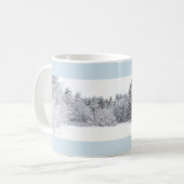 Frostiger Winterwald und Frostteich Panorama Kaffeetasse (Vorderseite Links)
