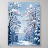 Frostlight Forest | Winter Snow Watercolor Nature Poster (Vorne)