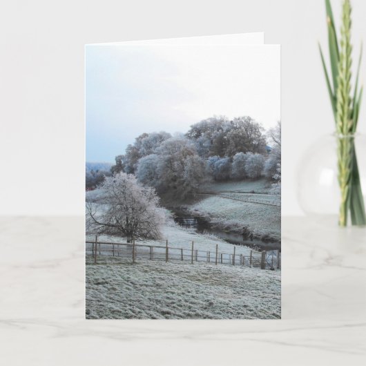 Frostmorgens Feiertagskarte (Vorderseite)
