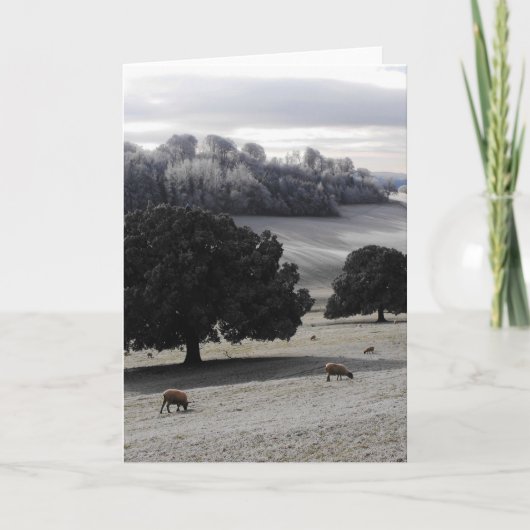 Frostmorgens Feiertagskarte (Vorderseite)