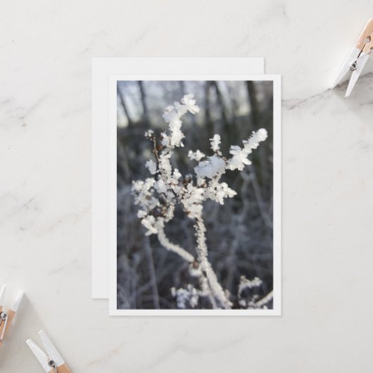 „Frostpoesie – Einladung mit Raureif-Zweig“ (Vorderseite/Rückseite Beispiel)