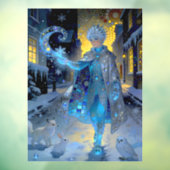 Frostschmied einer mondbeschienenen Straße – Ein W Fensteraufkleber (Blatt 3)