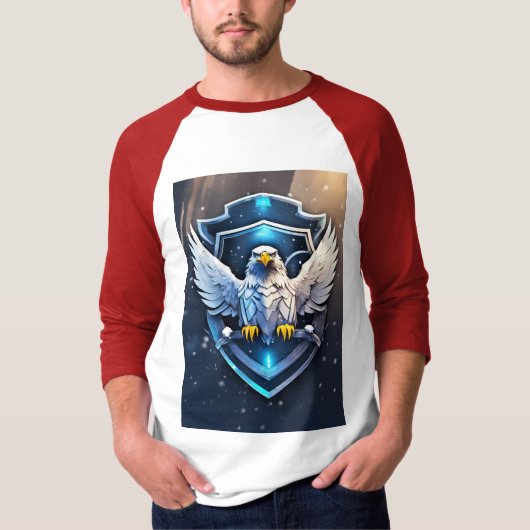 Frostschwingende Allianz: Futuristisches Adler-Rav T-Shirt (Vorderseite)