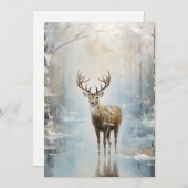 Frostwald Waldland Hirsch Feiertagskarte (Vorne/Hinten)