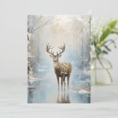 Frostwald Waldland Hirsch Feiertagskarte (Stehend Vorderseite)