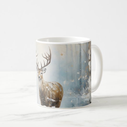 Frostwald Waldland Hirsch Kaffeetasse (VorderseiteRechts)
