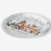 Frostwald Winter Woodland Baby Animans Urlaub Pappteller (Schrägansicht)