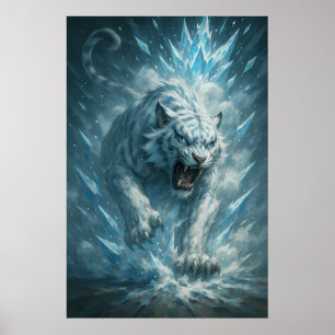 Frostweißer Tiger – Kaiser des gefrorenen Reiches Poster